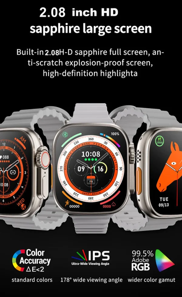 X8 Plus Ultra Smart Watch Series-8 | NFC 2.08 Inch Always-On Display - Image 8